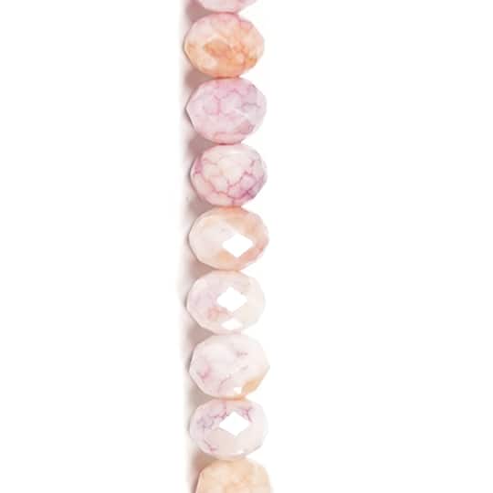 Jesse James Beads 8mm Pink & Orange Faceted Rondelle Glass Beads